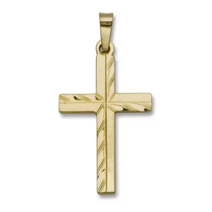 14K Y Gold Dia Cut Cross 1.1grms