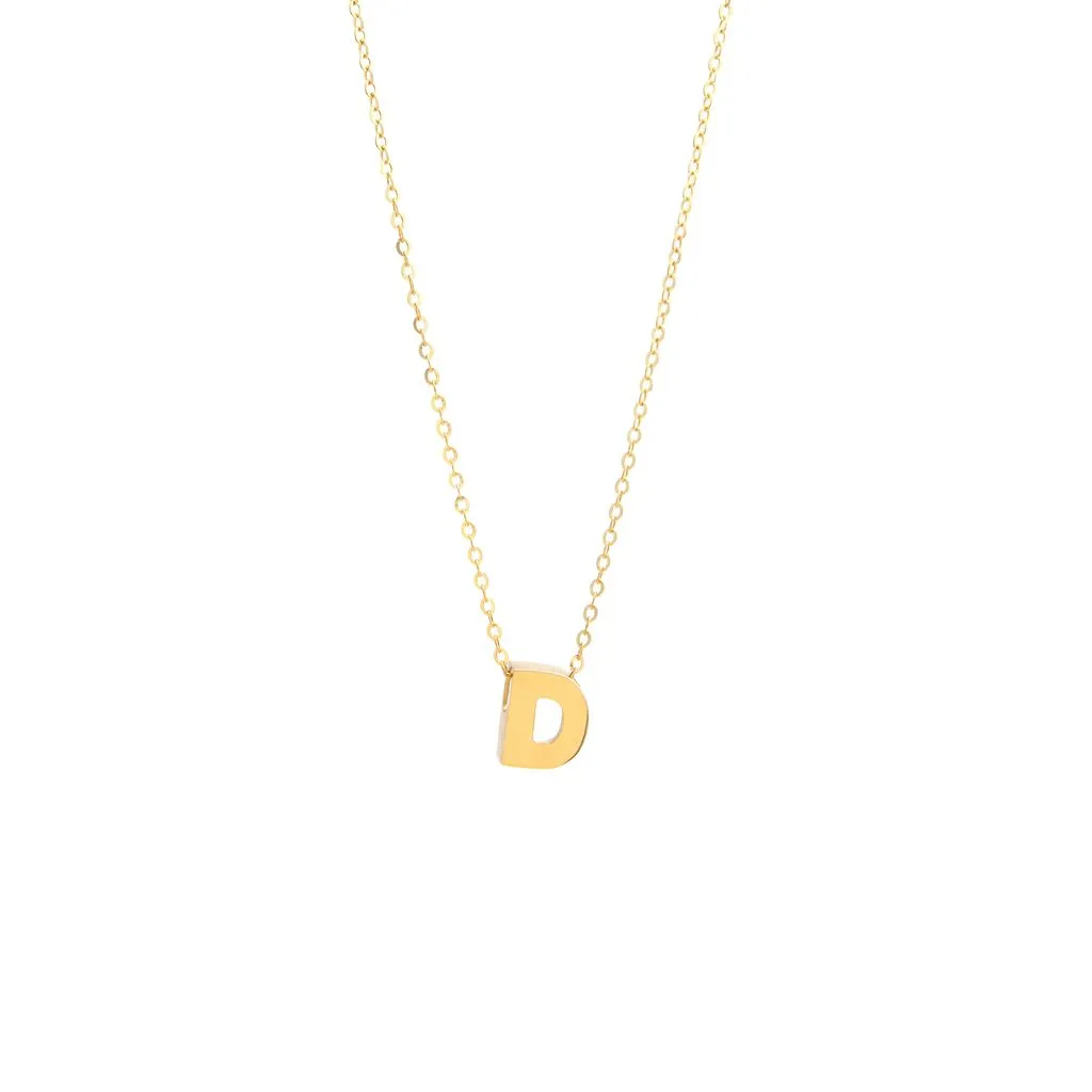 14K Y Gold initial 'D' pendant