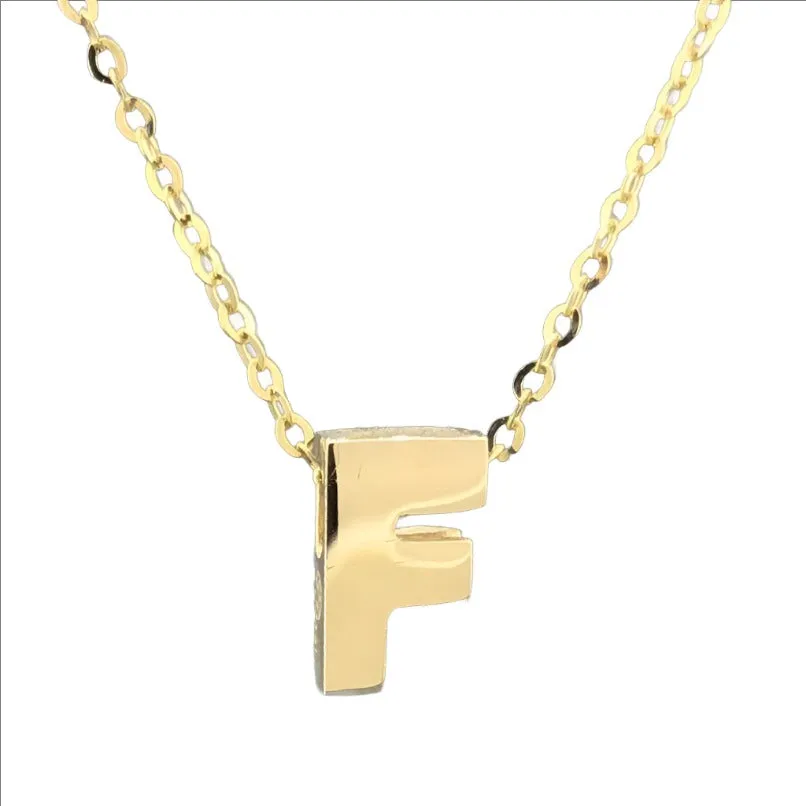 14K Y Gold initial 'F' pendant