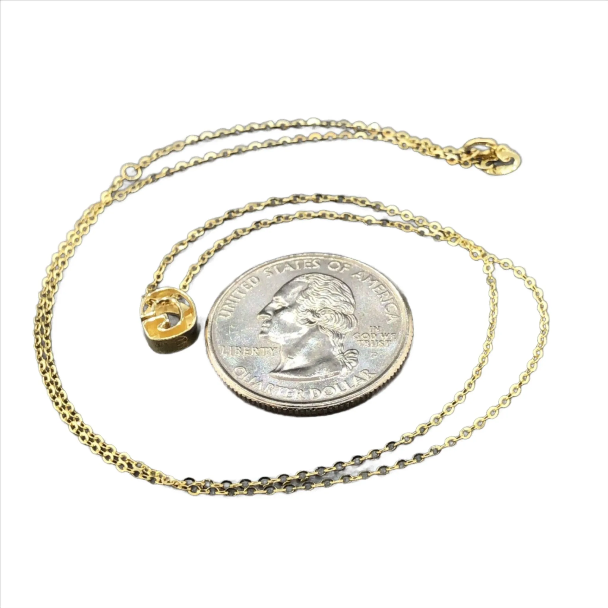 14K Y Gold initial 'G' pendant