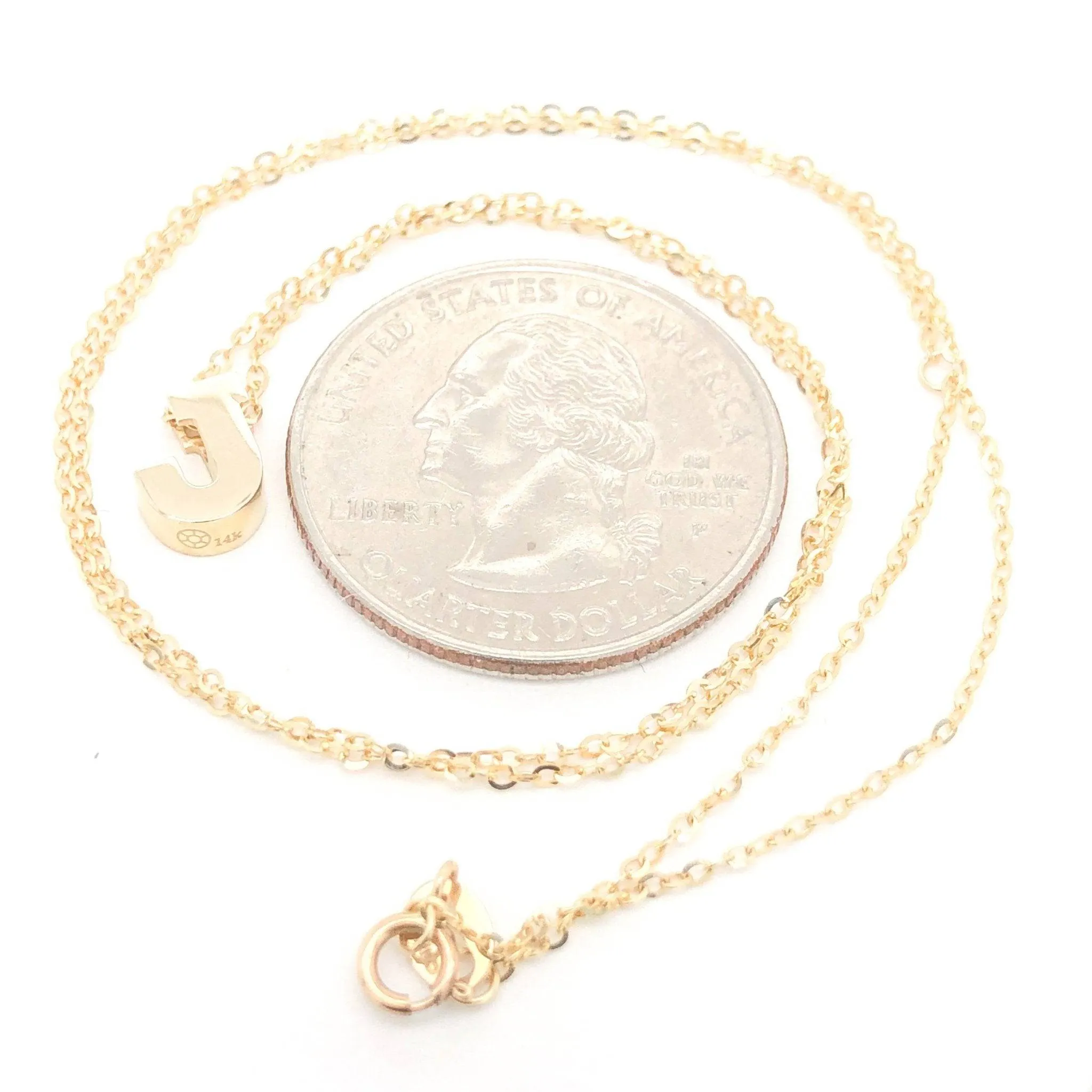 14K Y Gold initial 'J' pendant