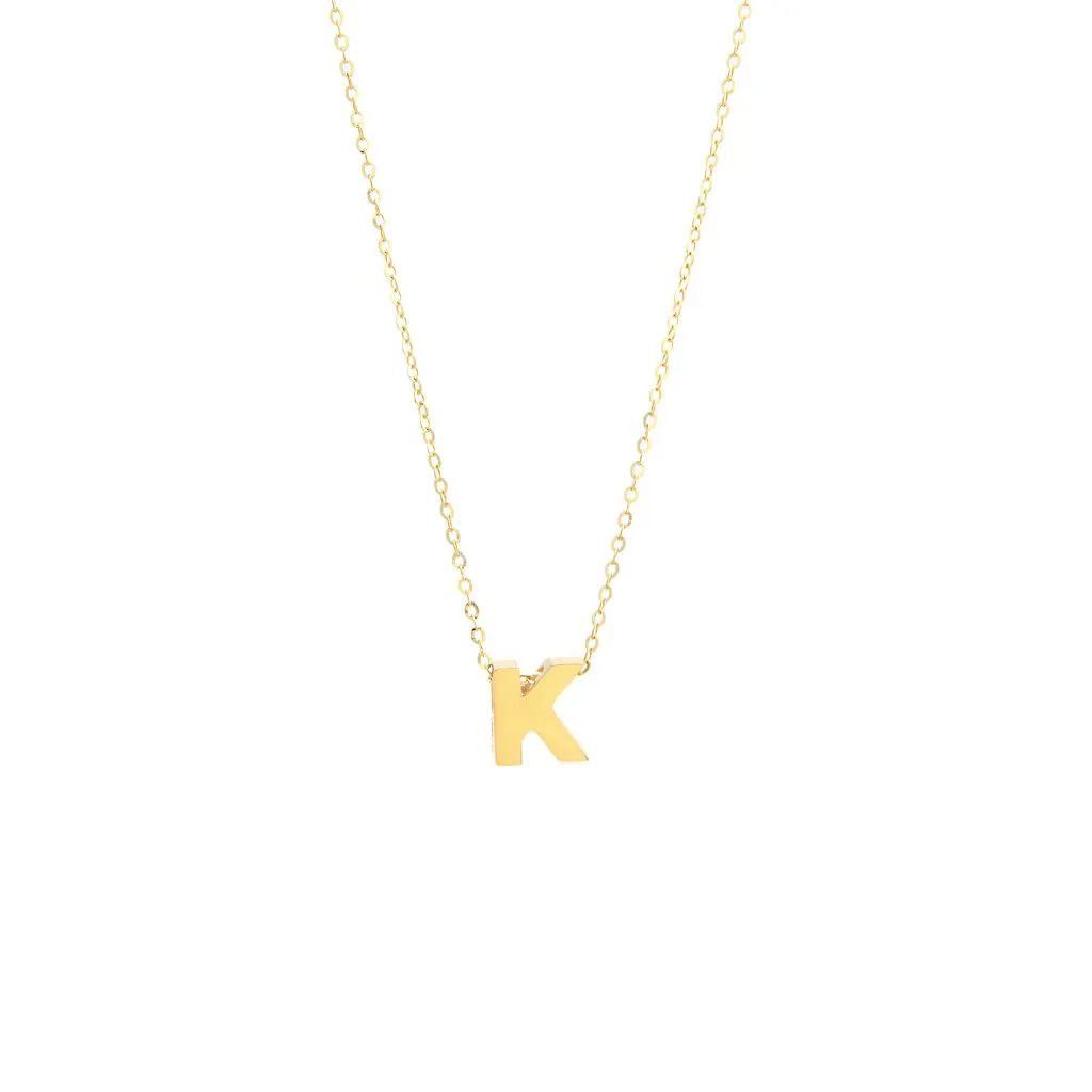 14K Y Gold initial 'K' pendant