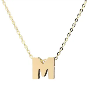 14K Y Gold initial 'M' pendant