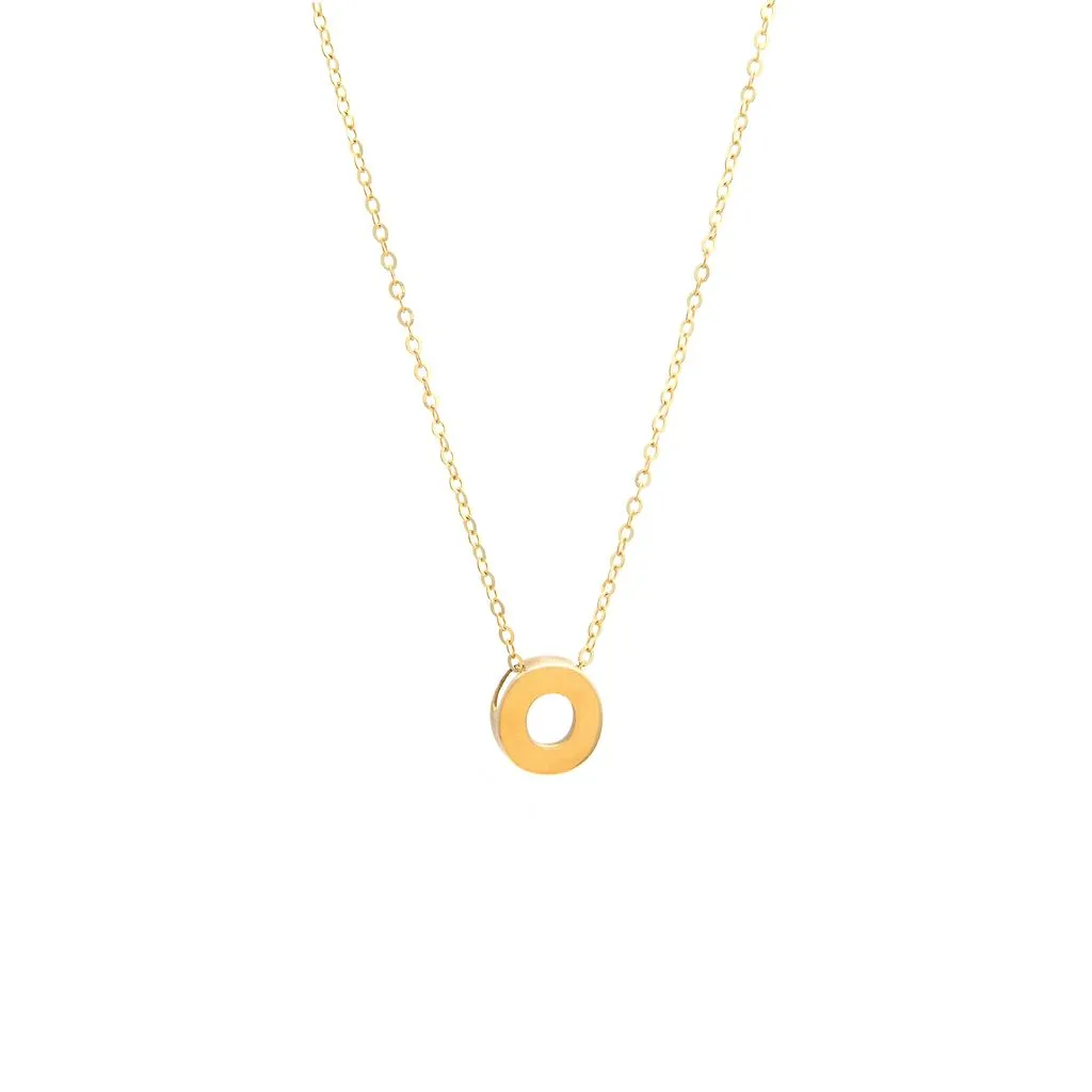 14K Y Gold initial 'O' pendant