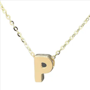 14K Y Gold initial 'P' pendant