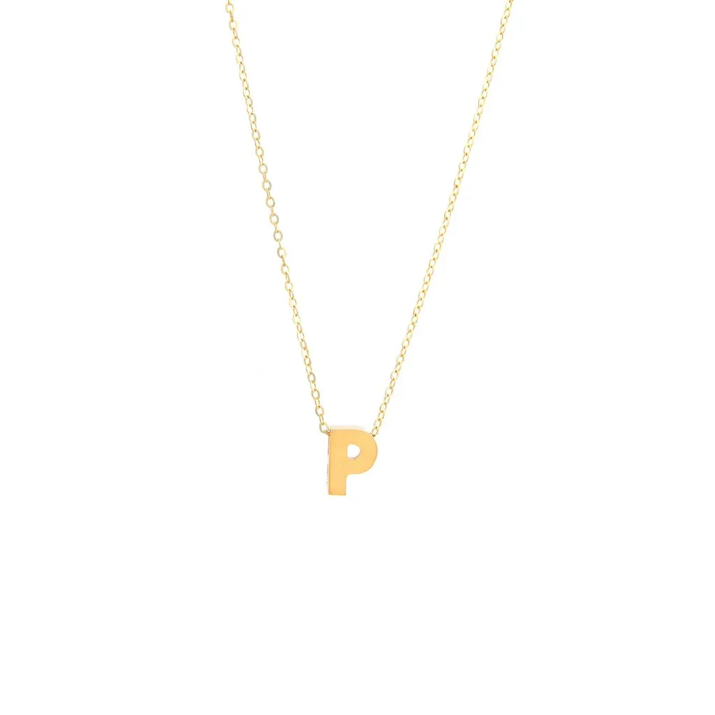 14K Y Gold initial 'P' pendant