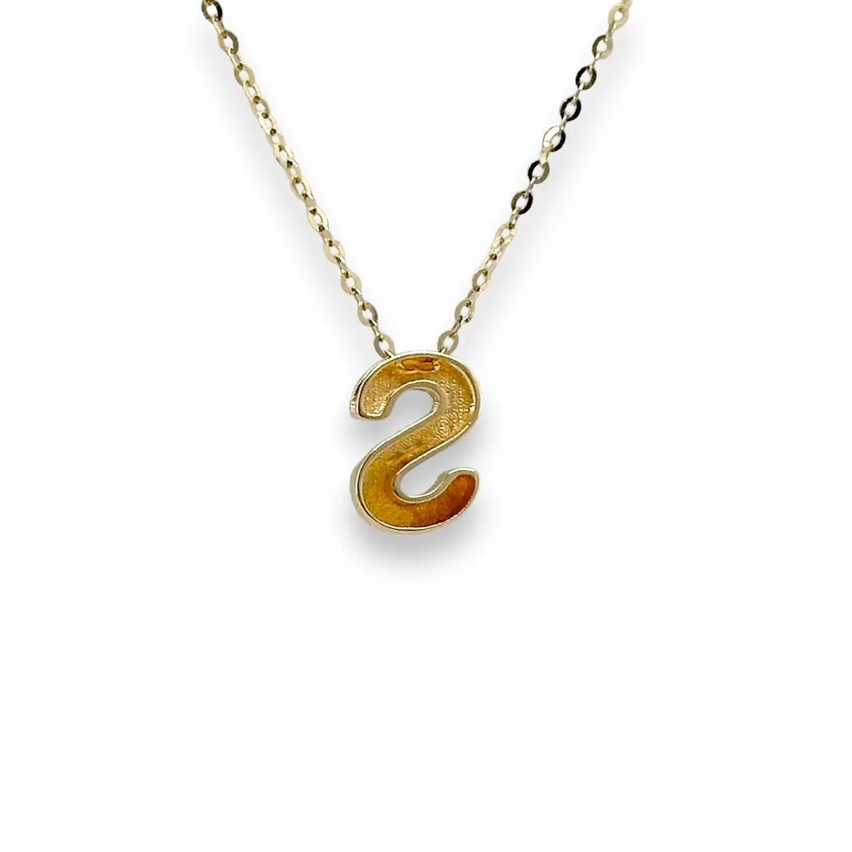 14K Y Gold initial 'S' pendant