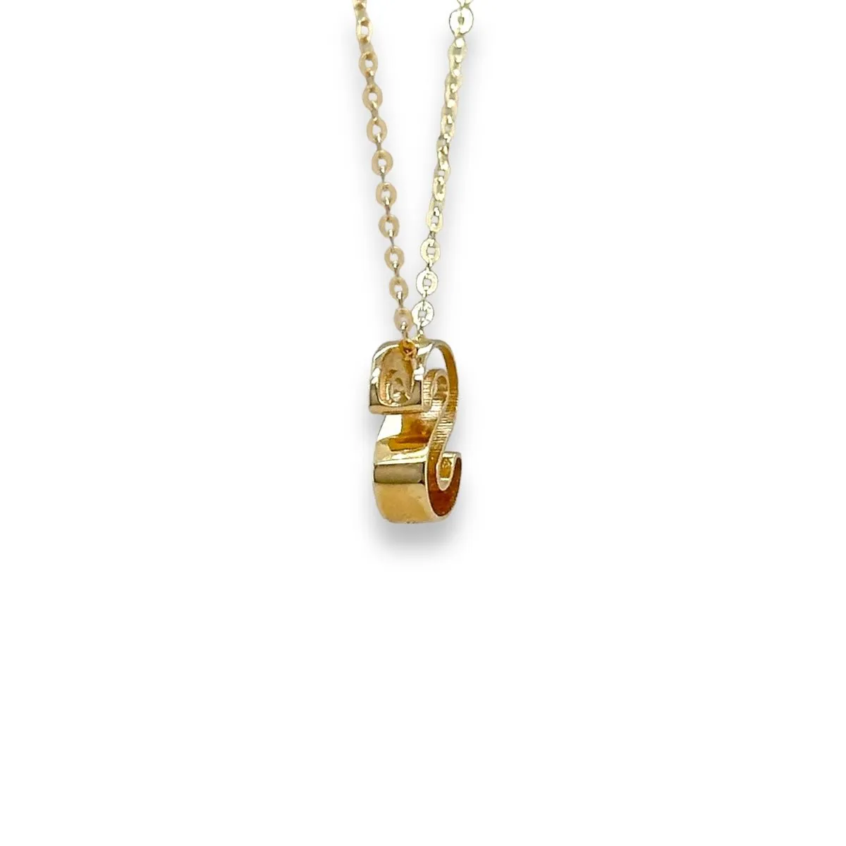 14K Y Gold initial 'S' pendant