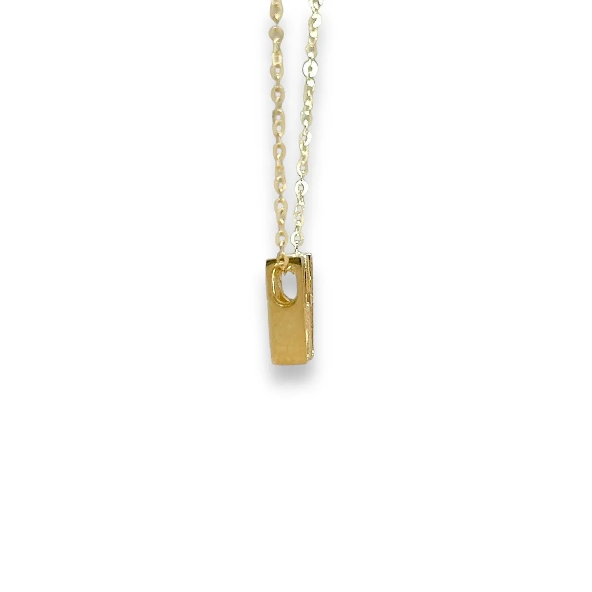 14K Y Gold initial 'W' pendant