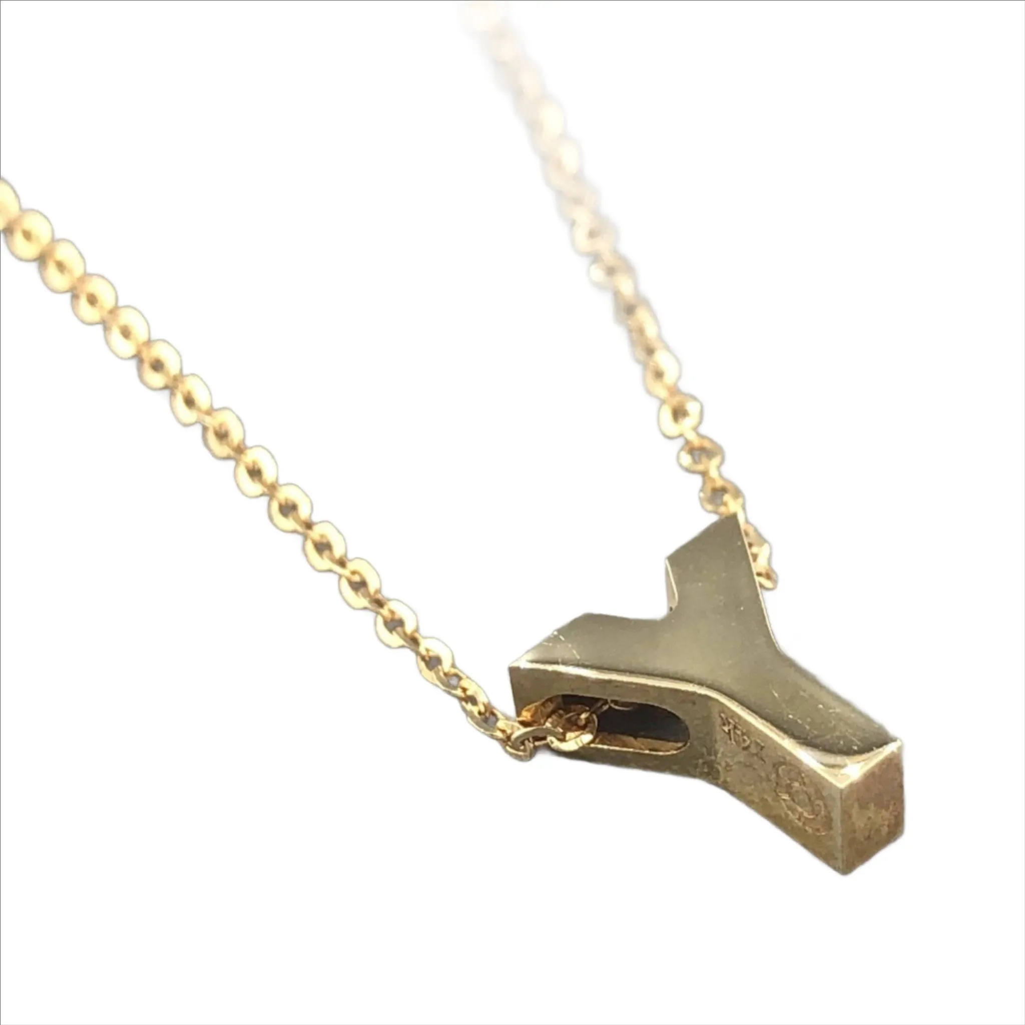 14K Y Gold initial 'Y' pendant