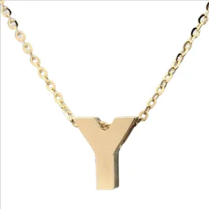 14K Y Gold initial 'Y' pendant