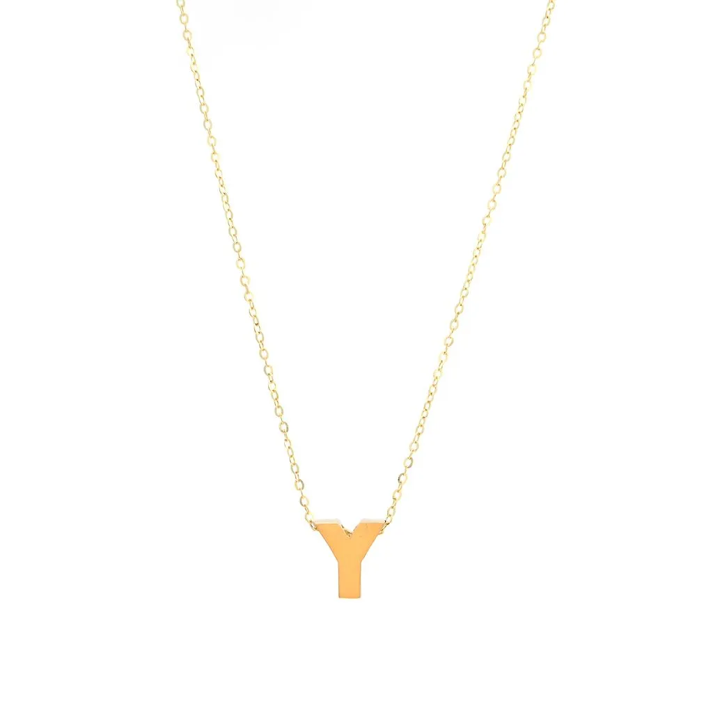 14K Y Gold initial 'Y' pendant