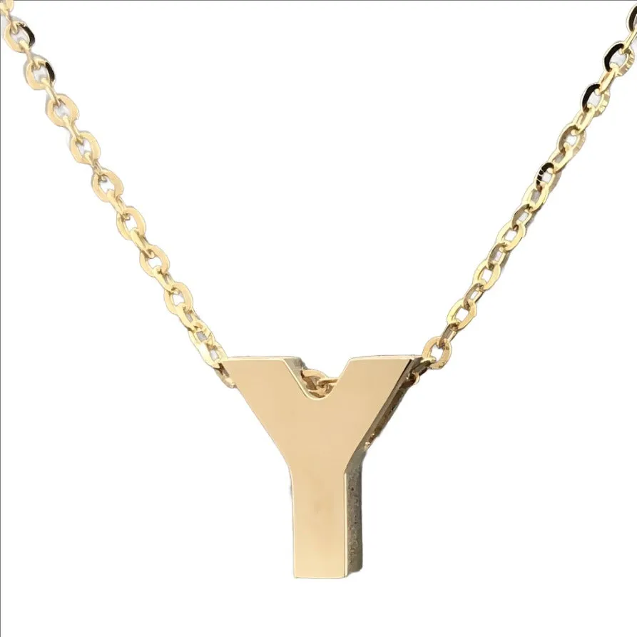 14K Y Gold initial 'Y' pendant