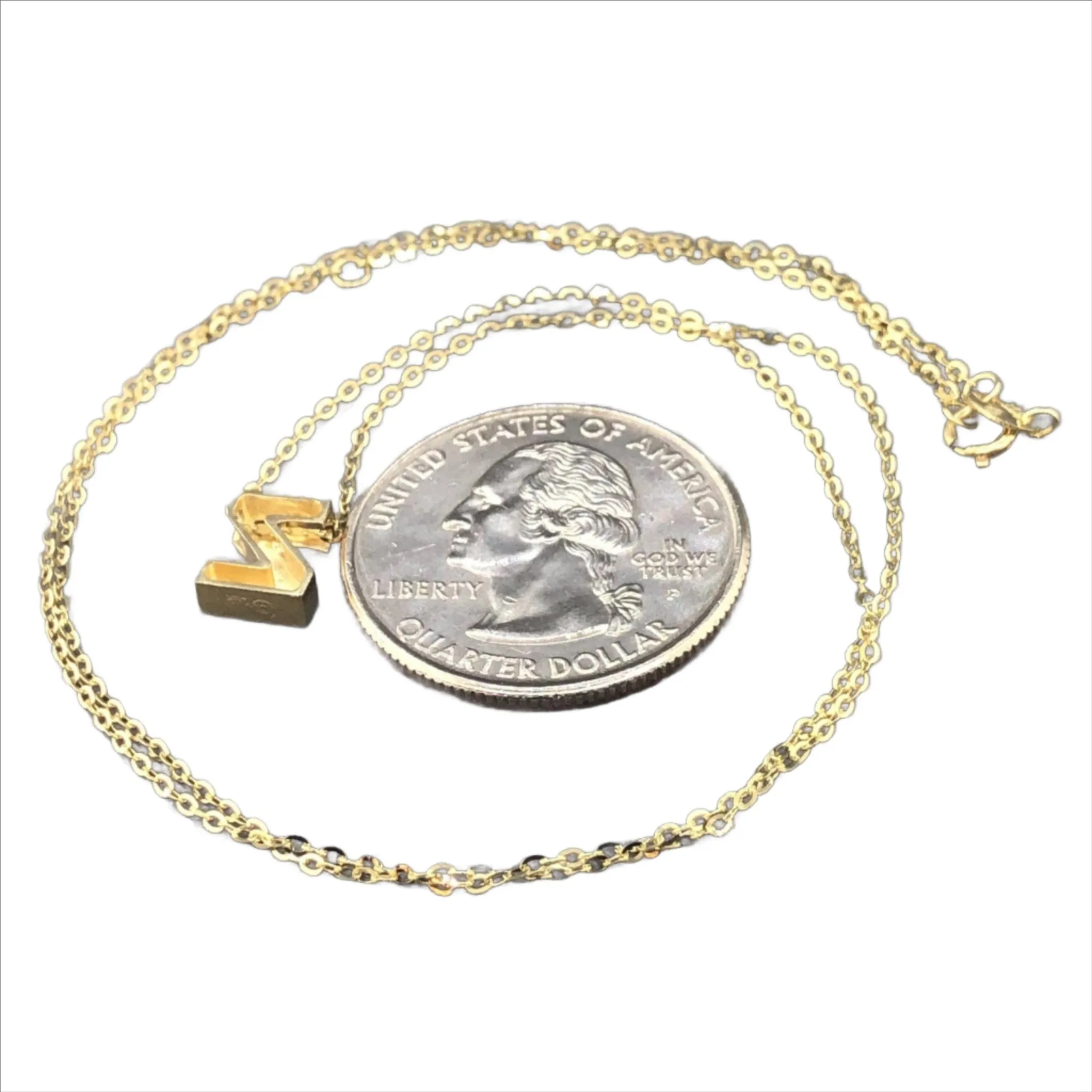 14K Y Gold initial 'Z' pendant