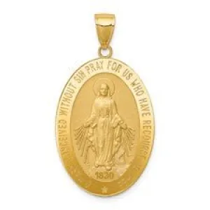 14K Y Gold Miraculous Medal Charm