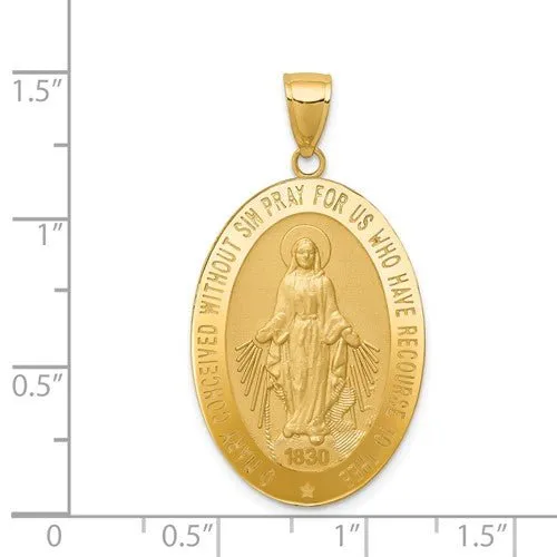 14K Y Gold Miraculous Medal Charm