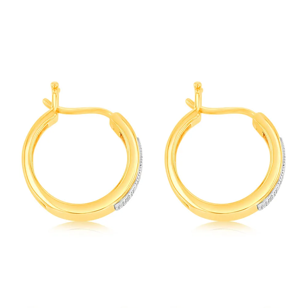 1/6 Carat Luminesce Lab Grown Diamond Hoop Earring in 9ct Yellow Gold