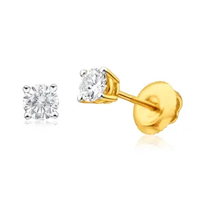 18ct Yellow Gold 0.5 Carat Diamonds Screwback Stud Earrings