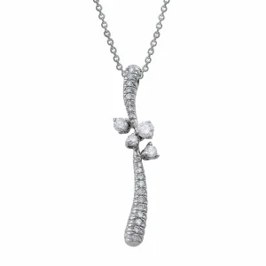 18k White Gold Diamond Free Form Pendant