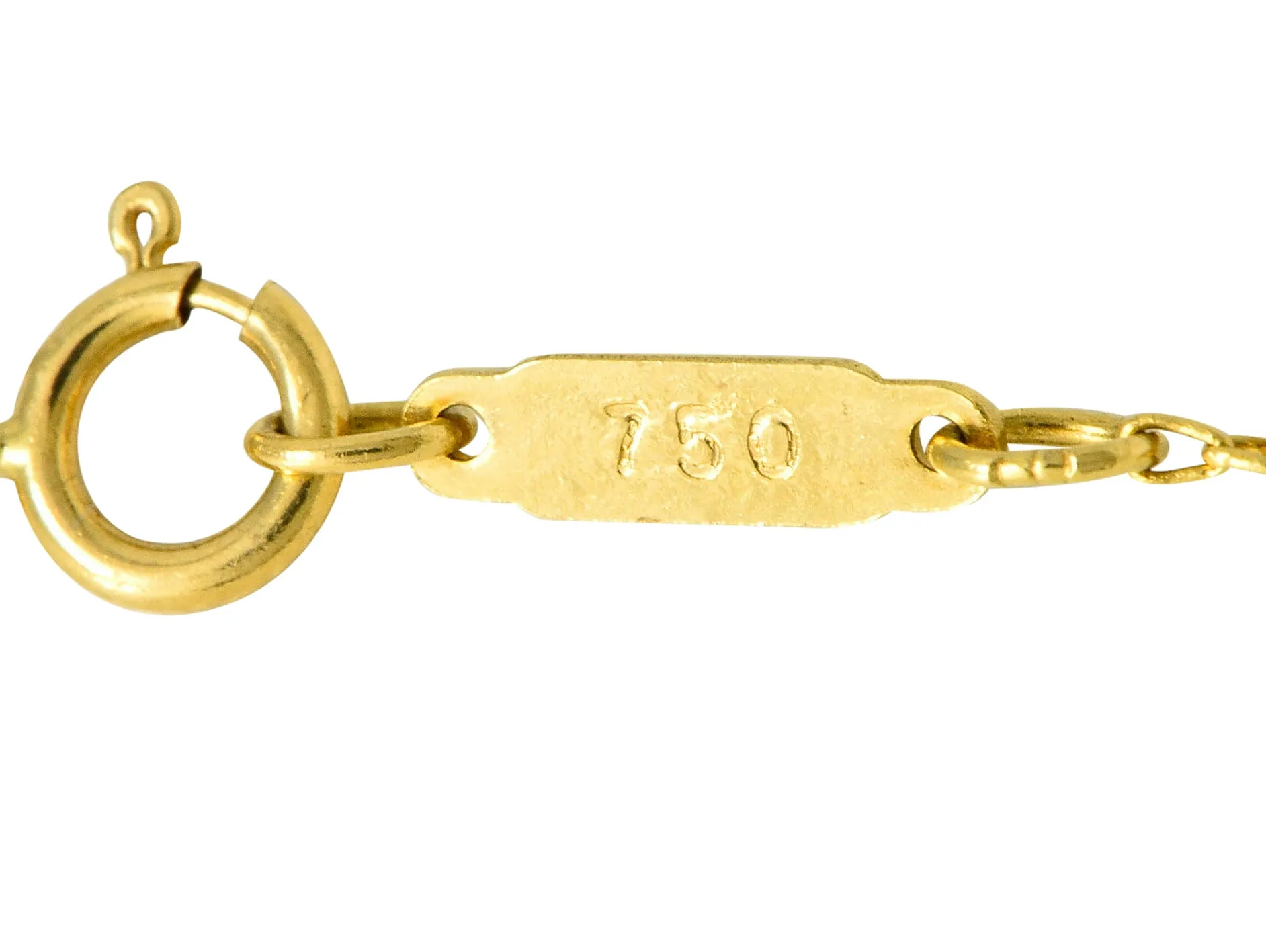 1990's Tiffany & Co. Vintage 18 Karat Gold Bow Pendant Necklace