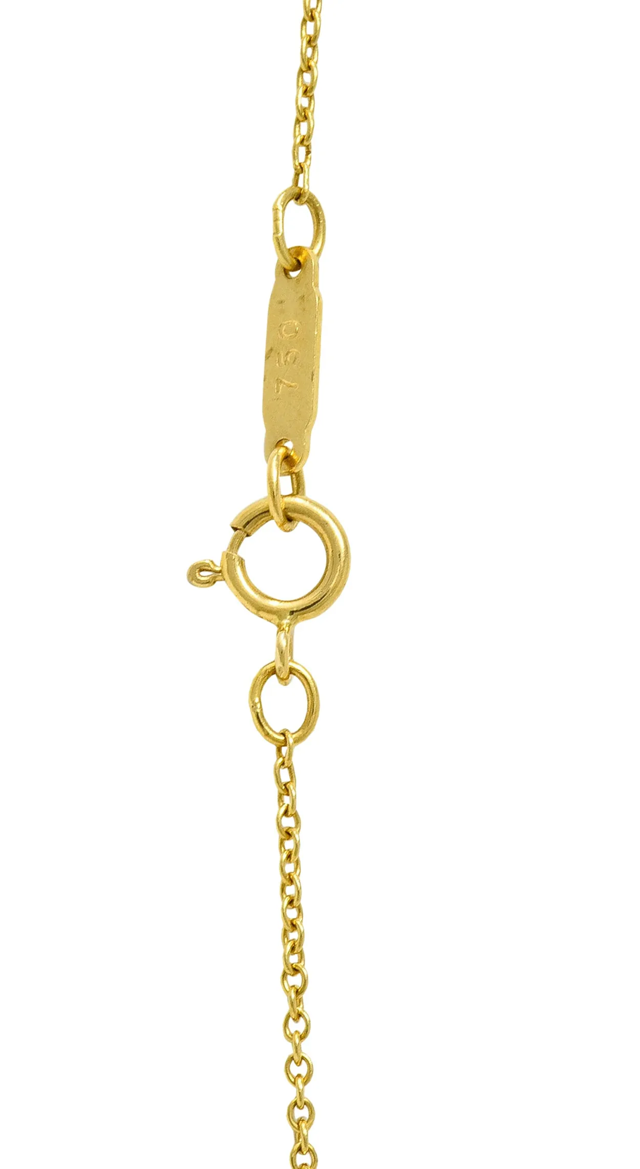 1990's Tiffany & Co. Vintage 18 Karat Gold Bow Pendant Necklace