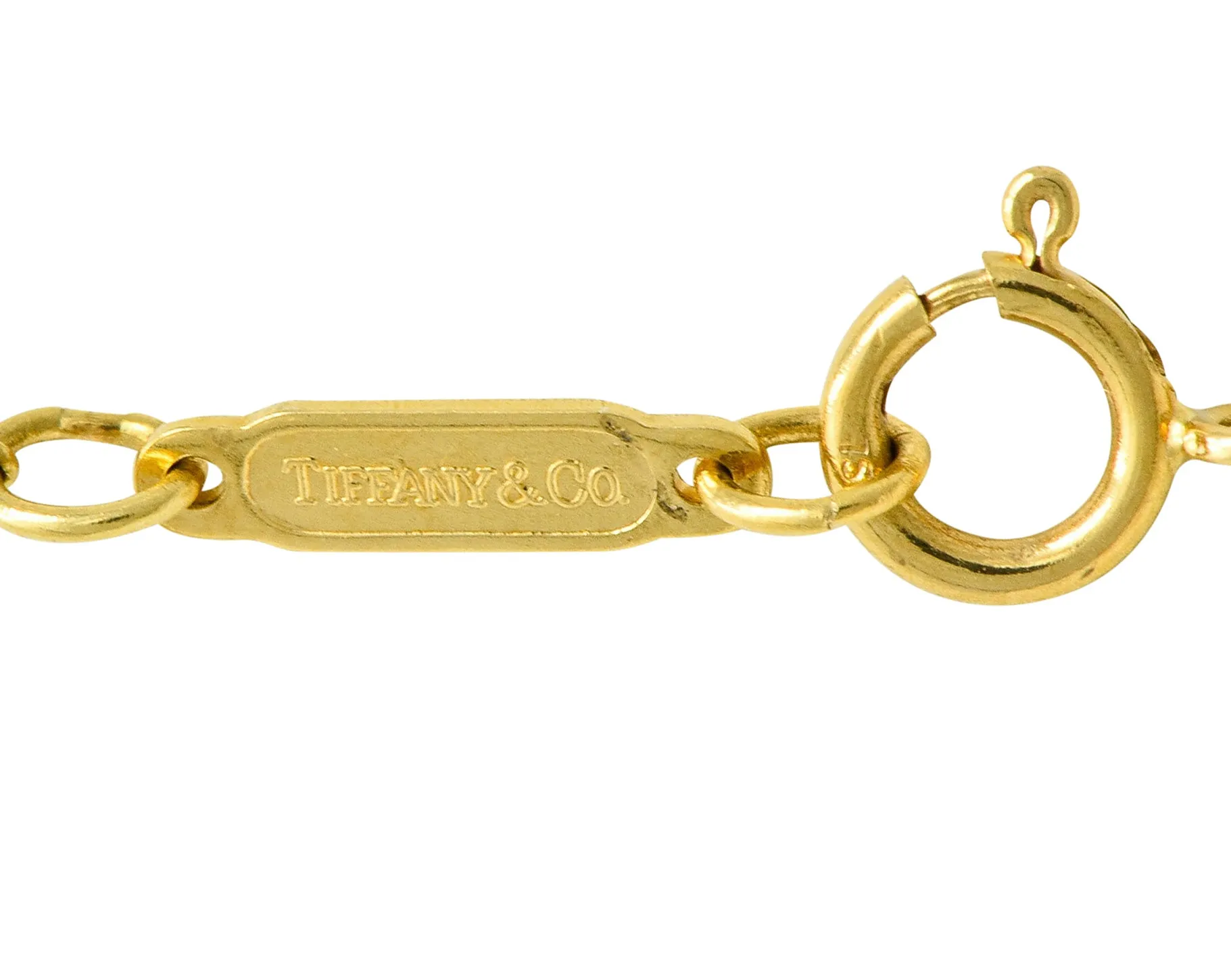 1990's Tiffany & Co. Vintage 18 Karat Gold Bow Pendant Necklace
