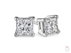 2.23ct Princess Cut Diamond Stud Earrings