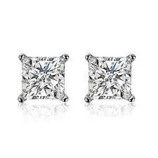 2.23ct Princess Cut Diamond Stud Earrings