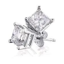 2.23ct Princess Cut Diamond Stud Earrings