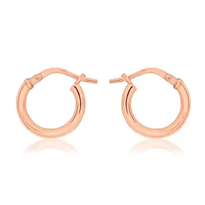 9ct Rose Gold Silver Filled 10mm Hoop Earrings