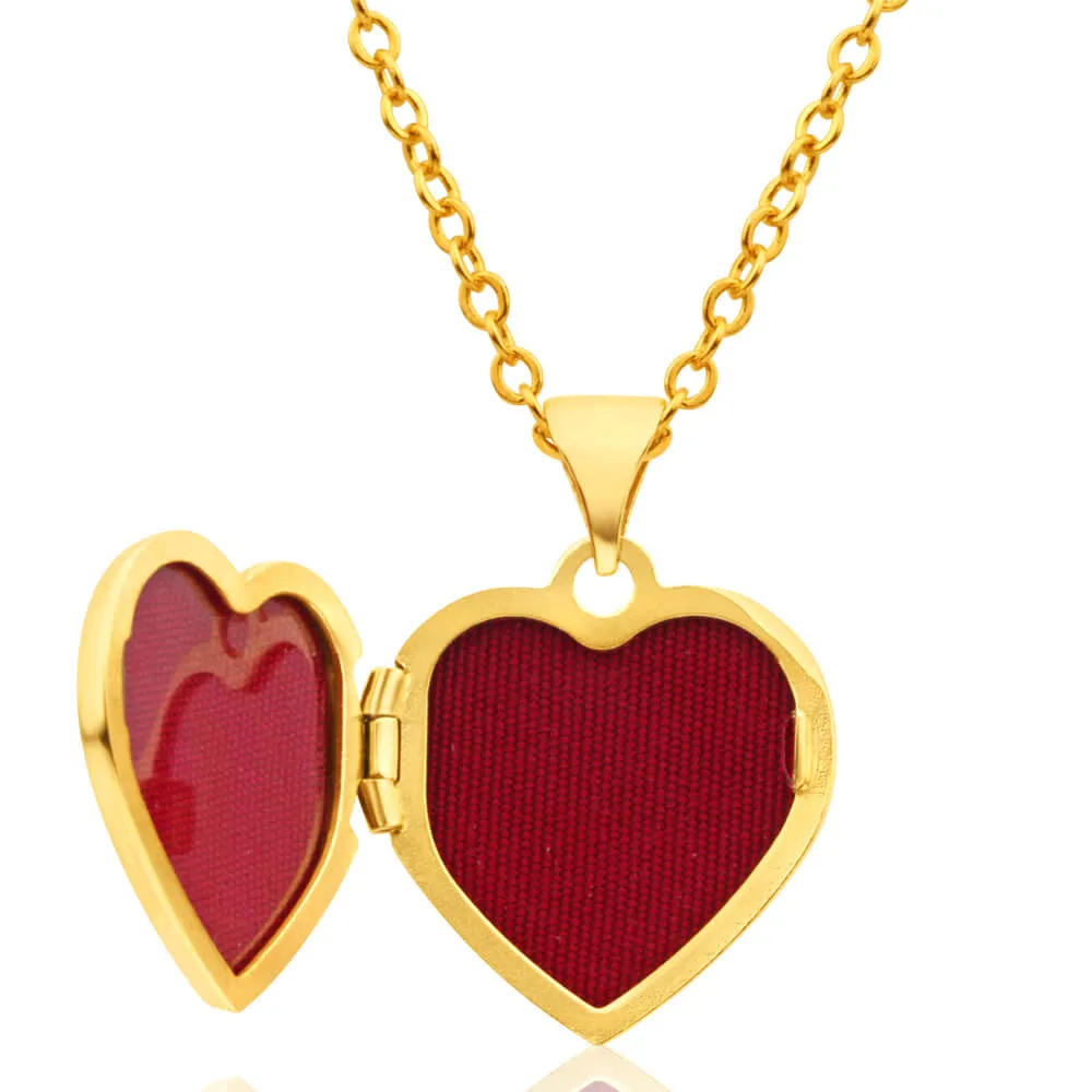9ct Yellow Gold 'Mum' Floral Heart Locket