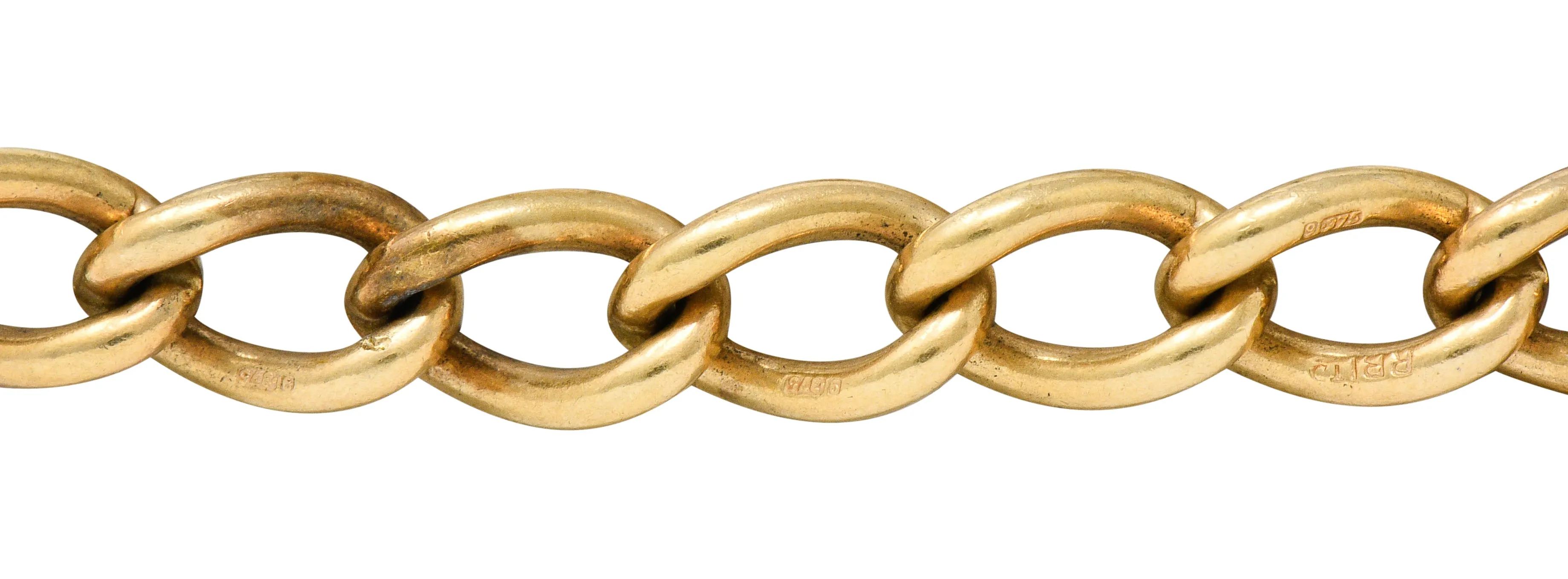 Antique 9 Karat Gold British Heart Padlock Charm Bracelet