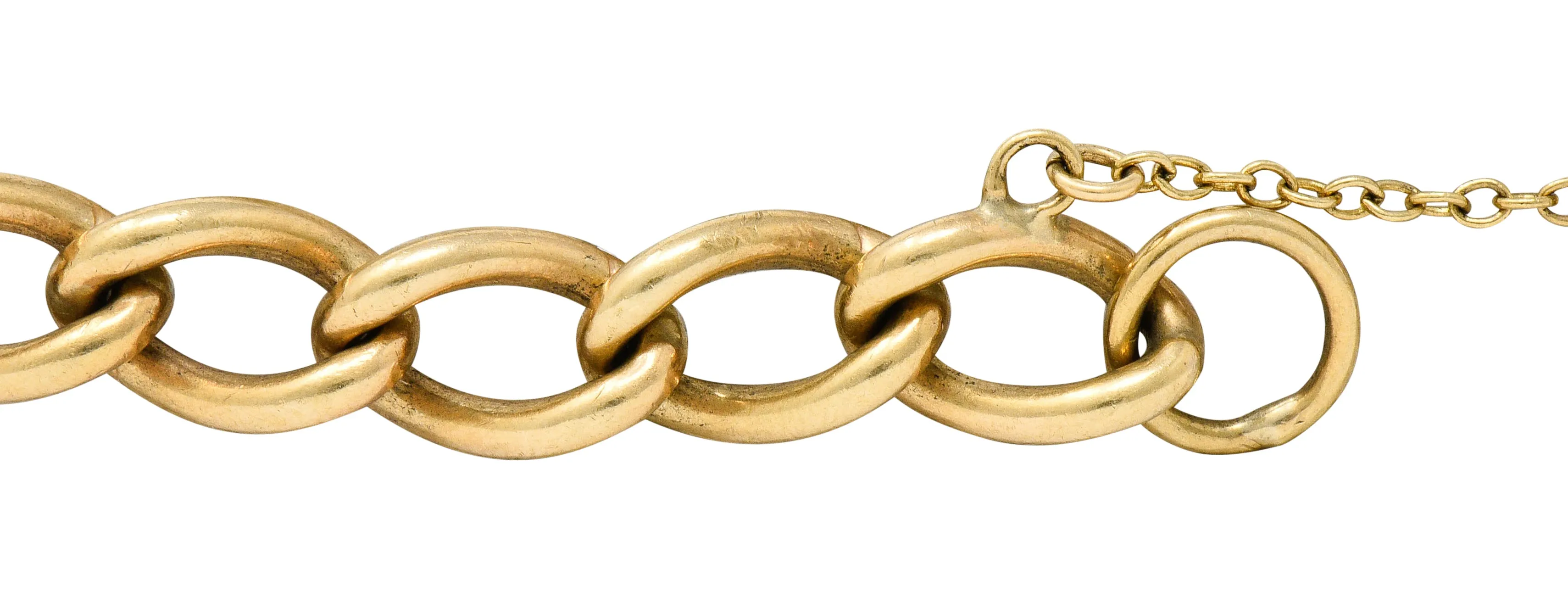Antique 9 Karat Gold British Heart Padlock Charm Bracelet