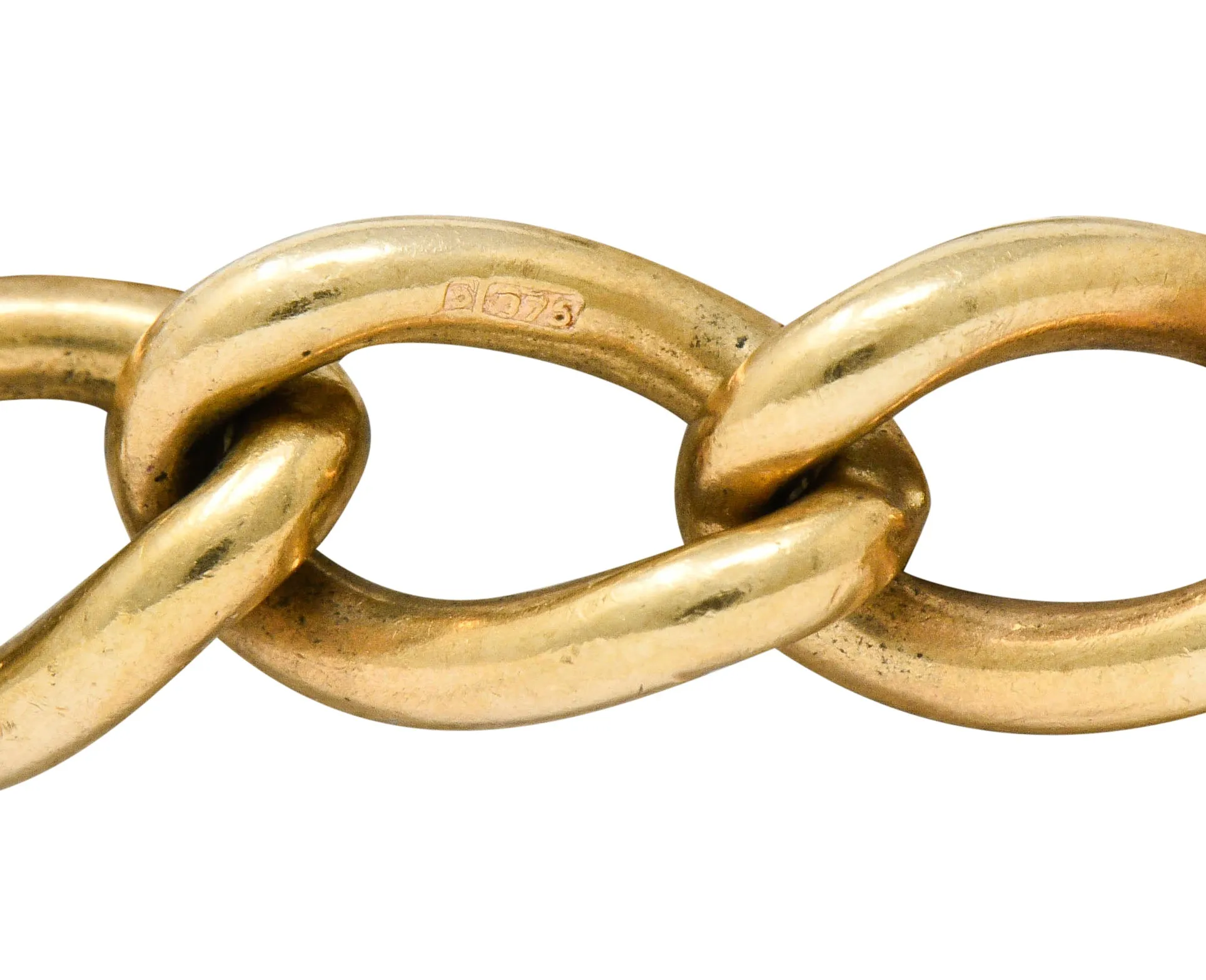 Antique 9 Karat Gold British Heart Padlock Charm Bracelet