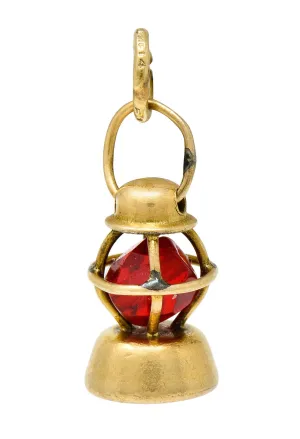 Art Deco 14 Karat Gold Nautical Lantern Charm