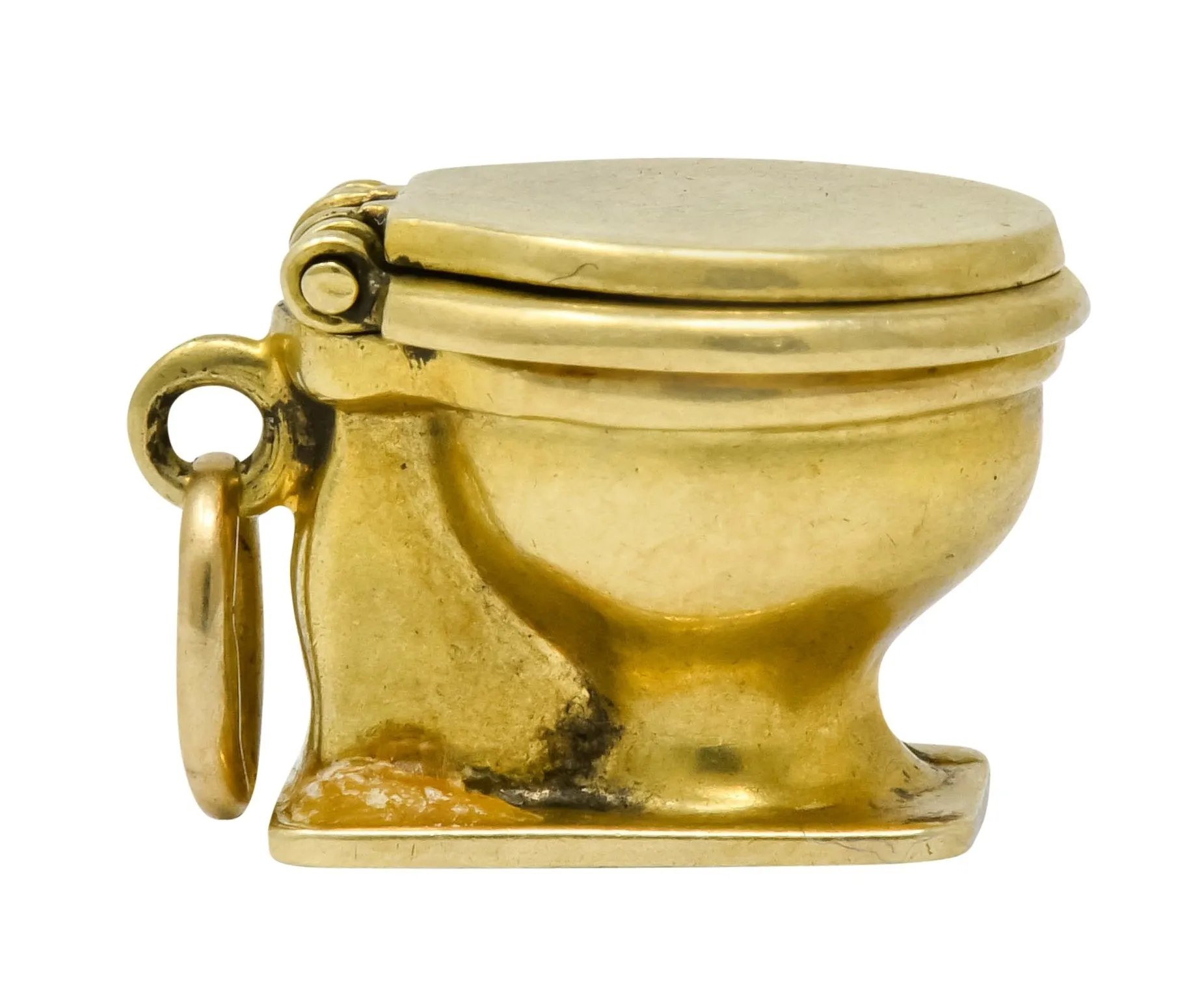 Art Nouveau 14 Karat Gold Articulated Toilet Charm