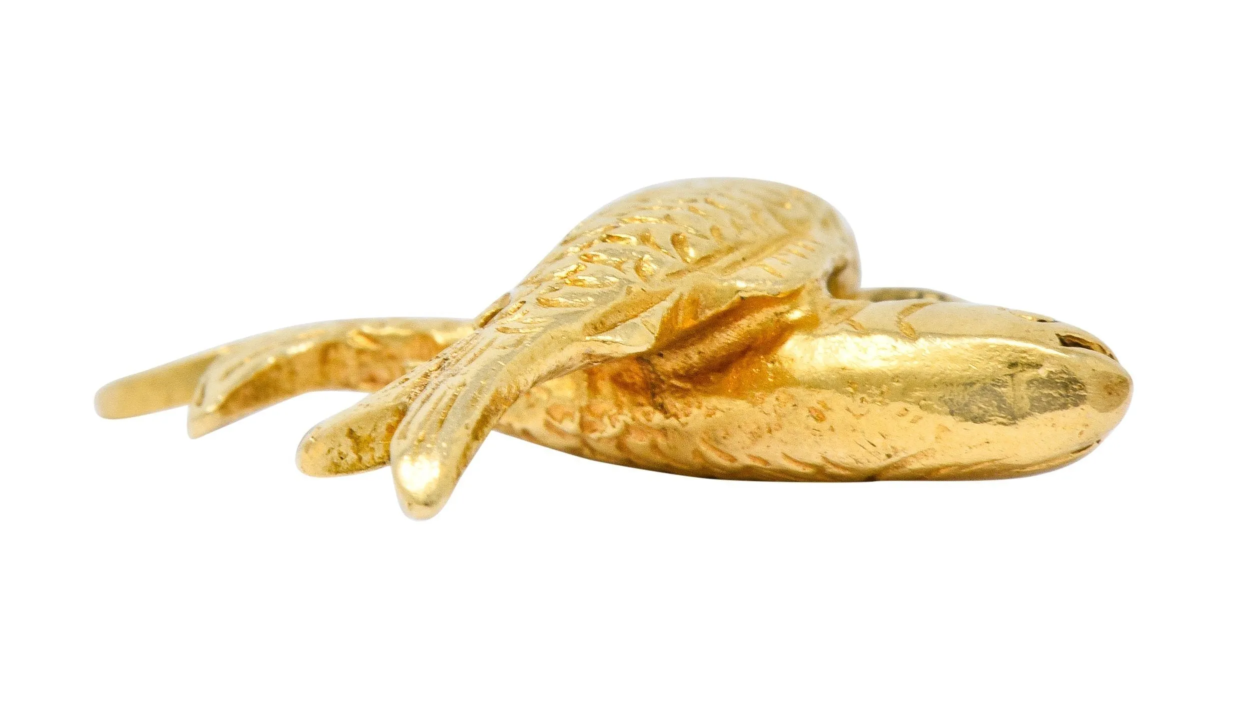 Art Nouveau 14 Karat Gold Crossed Fish Pisces Zodiac Charm