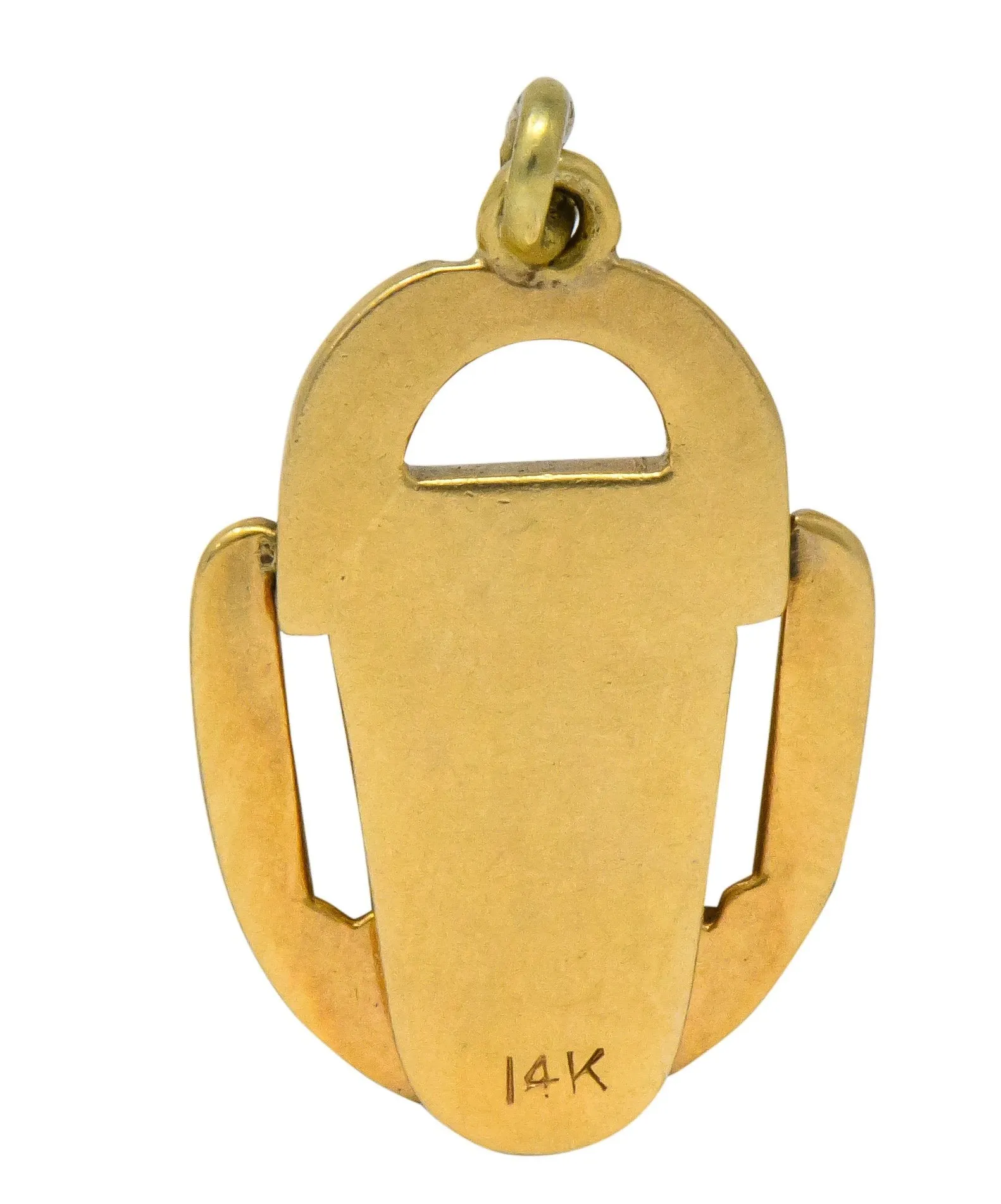 Art Nouveau 14 Karat Gold Elaborate Articulated Door Knocker Charm