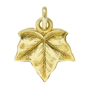 Art Nouveau 14 Karat Gold Ivy Leaf Charm