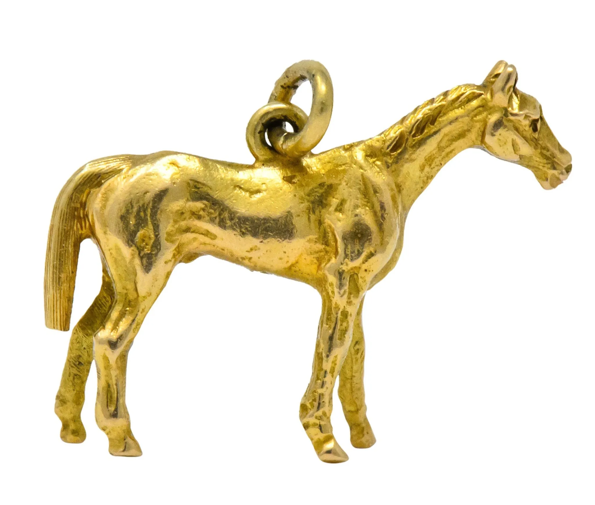 Art Nouveau 14 Karat Gold Realistic Horse Charm