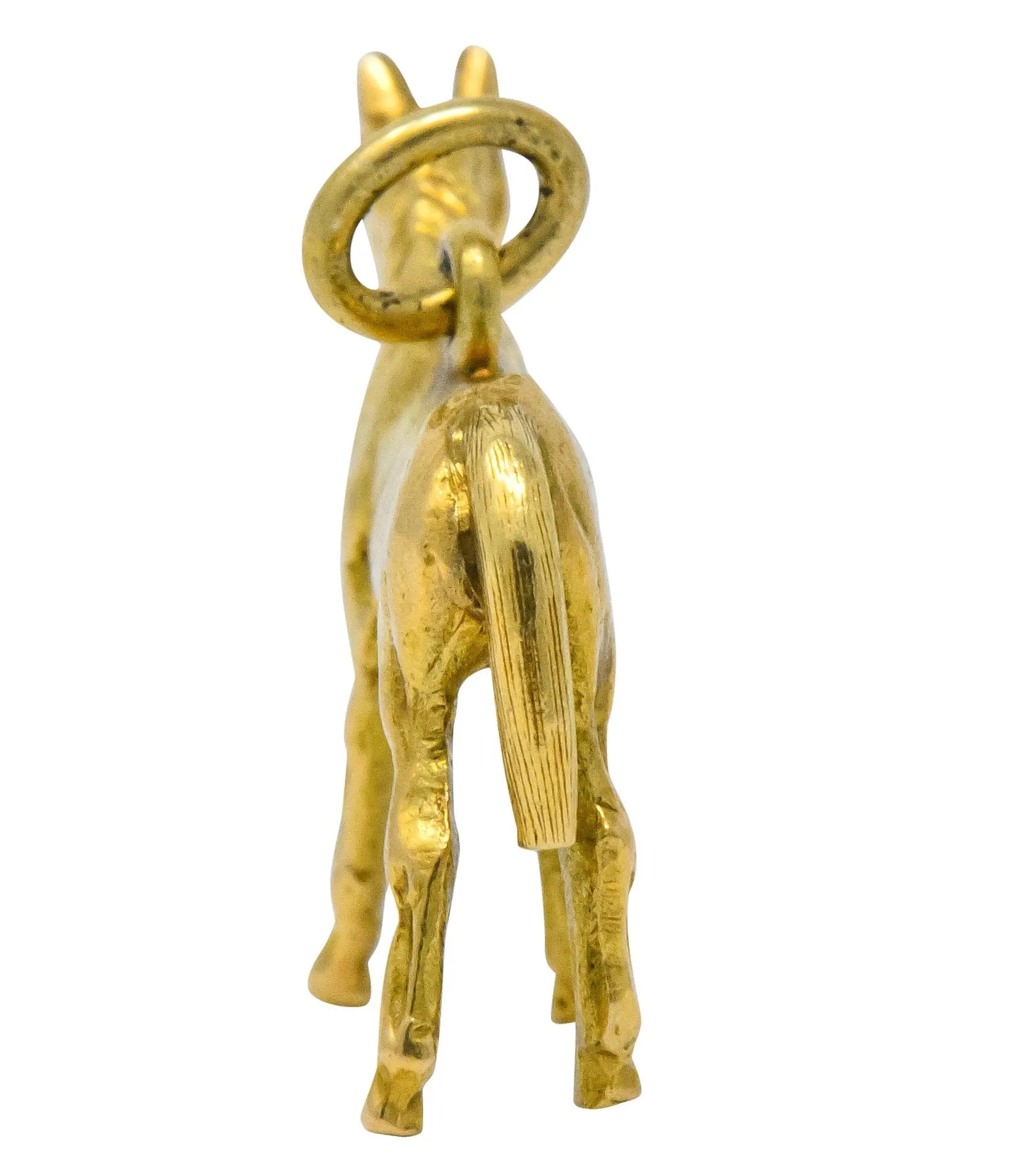 Art Nouveau 14 Karat Gold Realistic Horse Charm