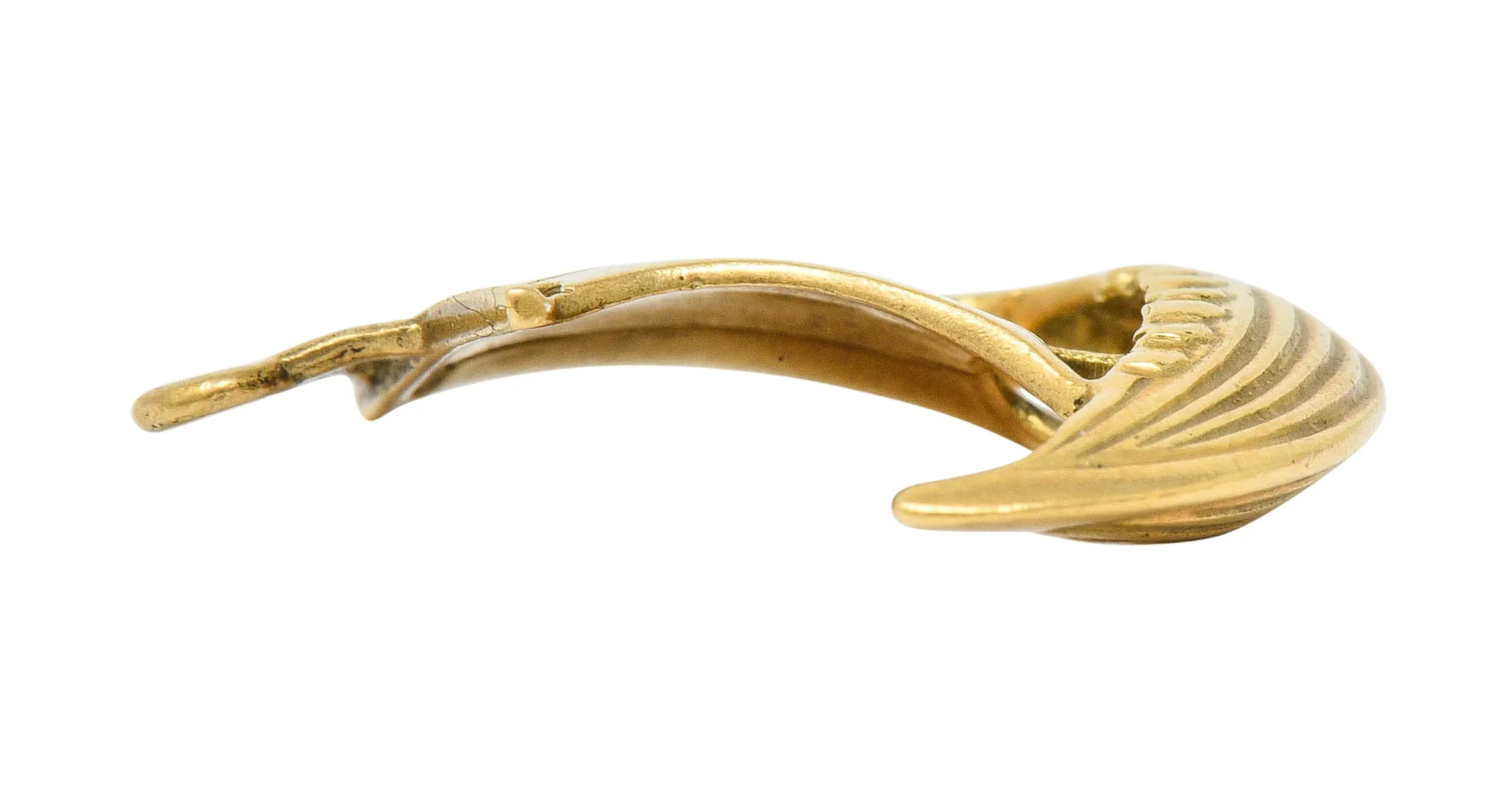 Art Nouveau 14 Karat Gold Viking Longship Charm