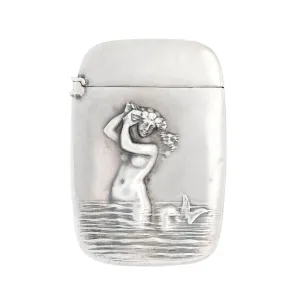 Art Nouveau Sterling Silver Mermaid Match Safe