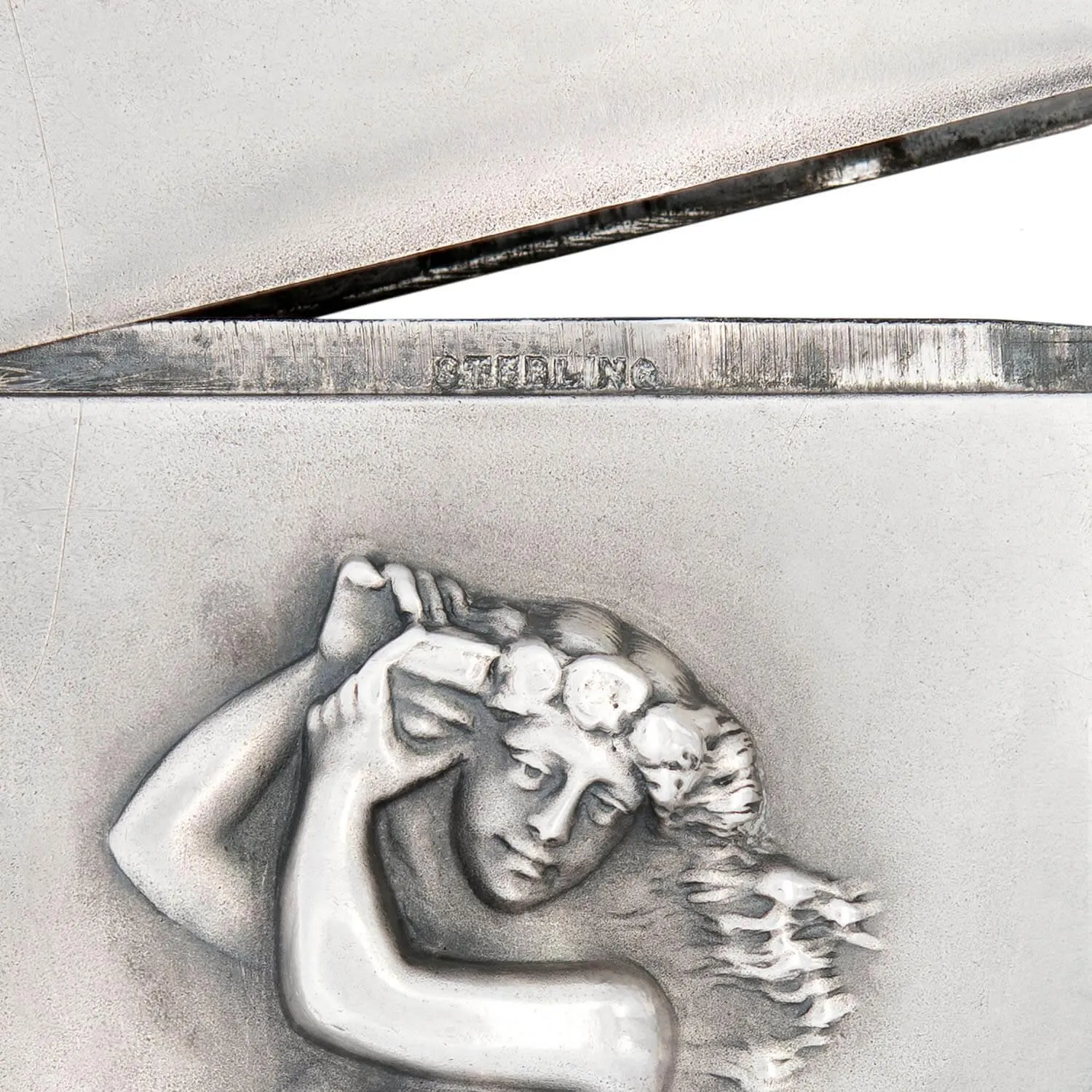 Art Nouveau Sterling Silver Mermaid Match Safe