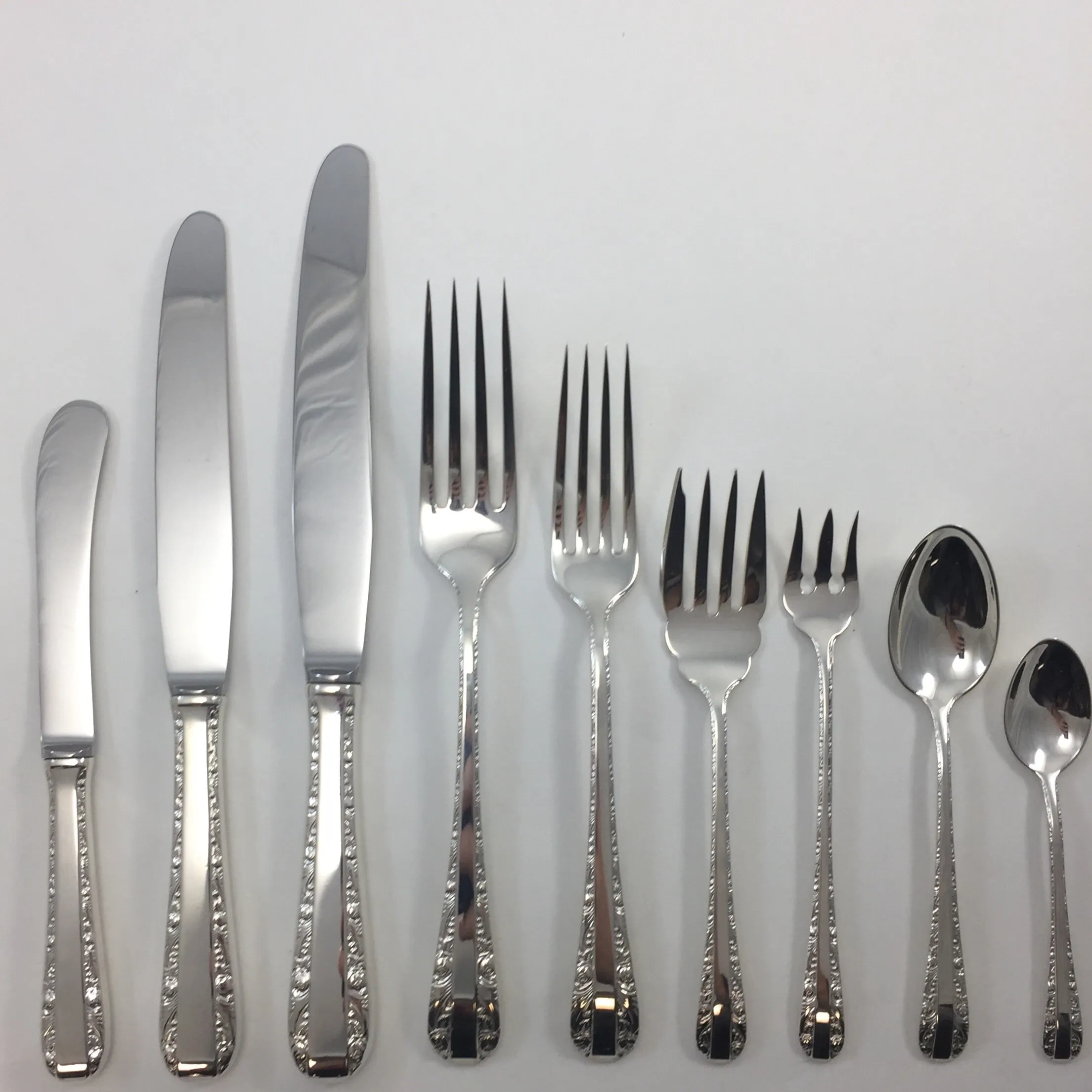 BIRKS ROSE BOWER - Individual Place Setting & Serving Pieces