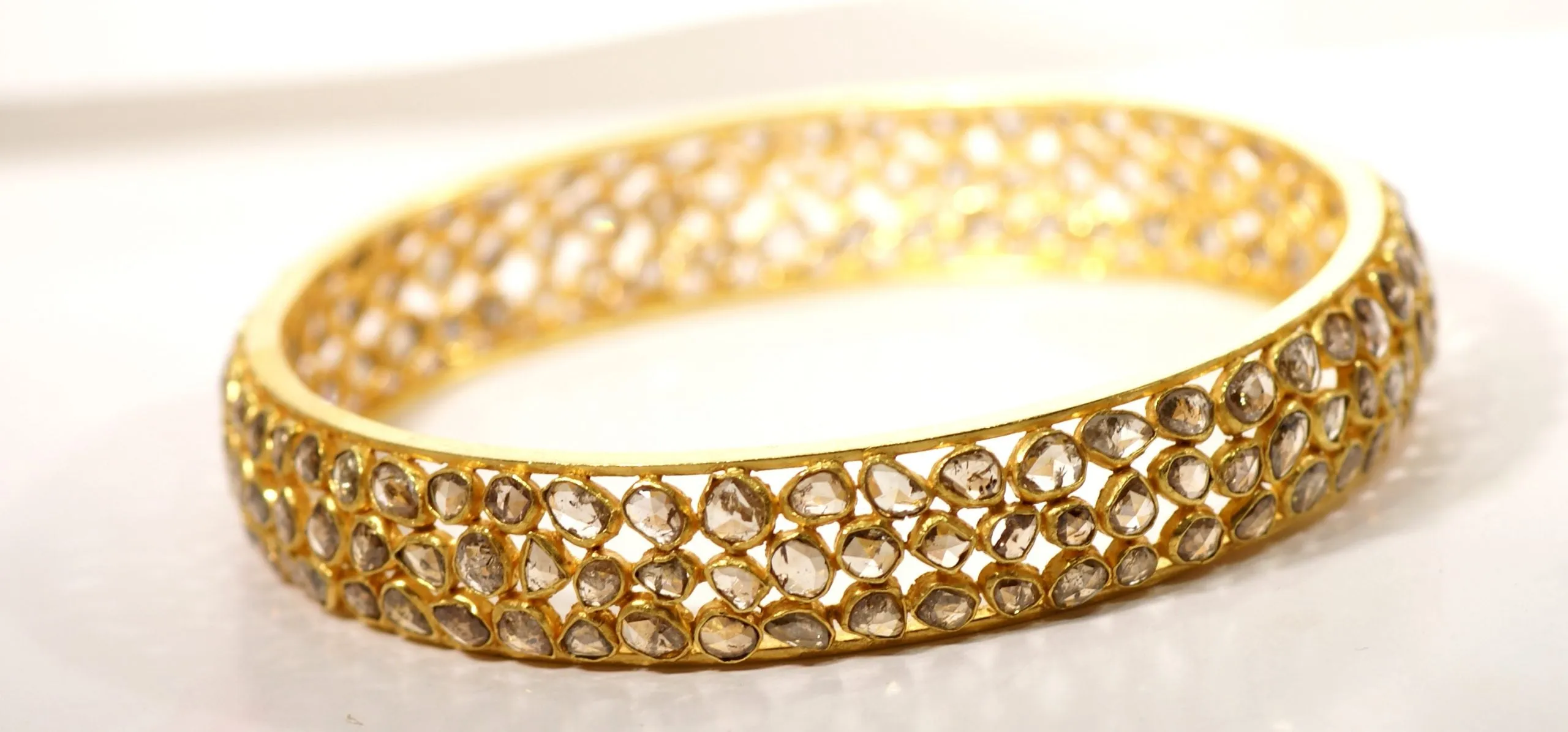 Brown Rose-Cut Diamond Bangle