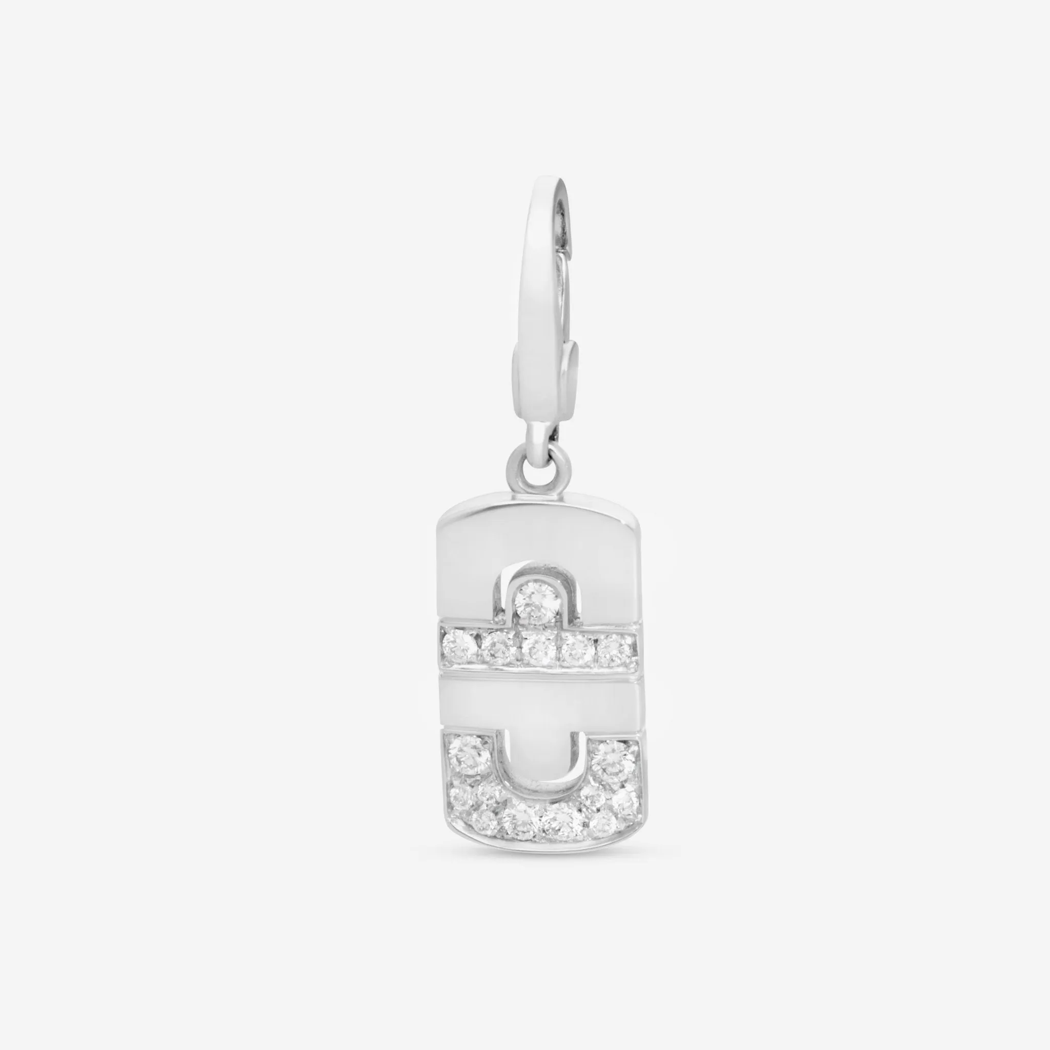 Bulgari 18K White Gold Diamond Charm Pendant CN853906