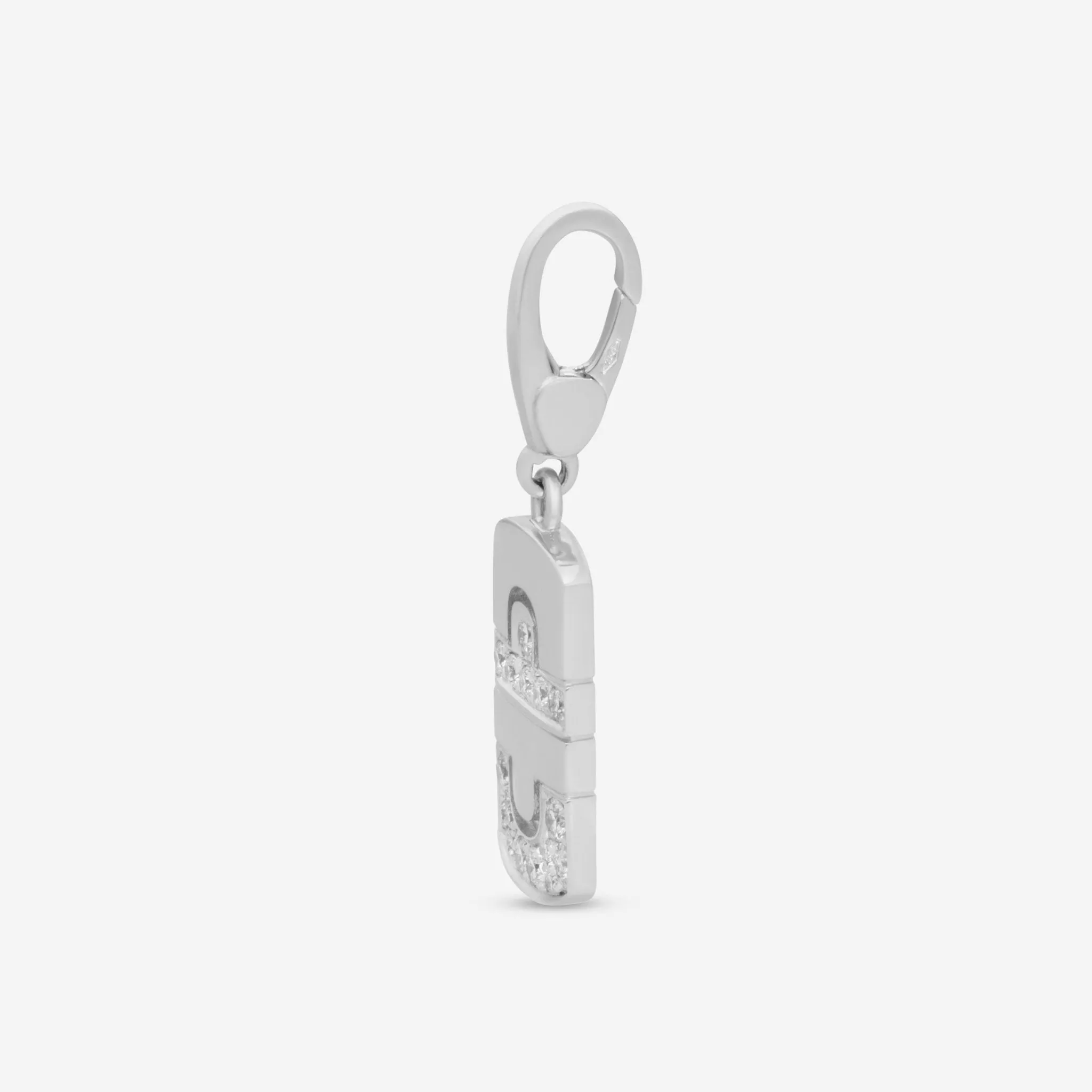 Bulgari 18K White Gold Diamond Charm Pendant CN853906