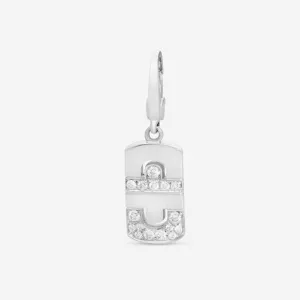 Bulgari 18K White Gold Diamond Charm Pendant CN853906