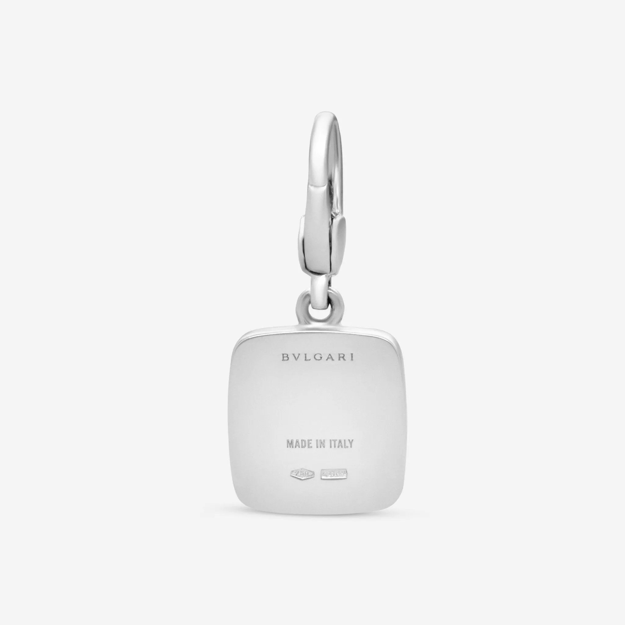 Bulgari 18K White Gold Pink Rhodonite Charm Pendant CN852385